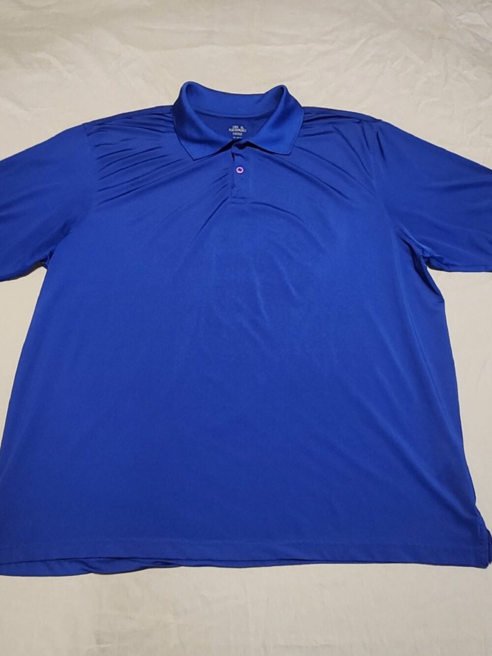 Haggar Men's XL Cool 18 Performance Collar Polo Royal Blue Color Golf Silky